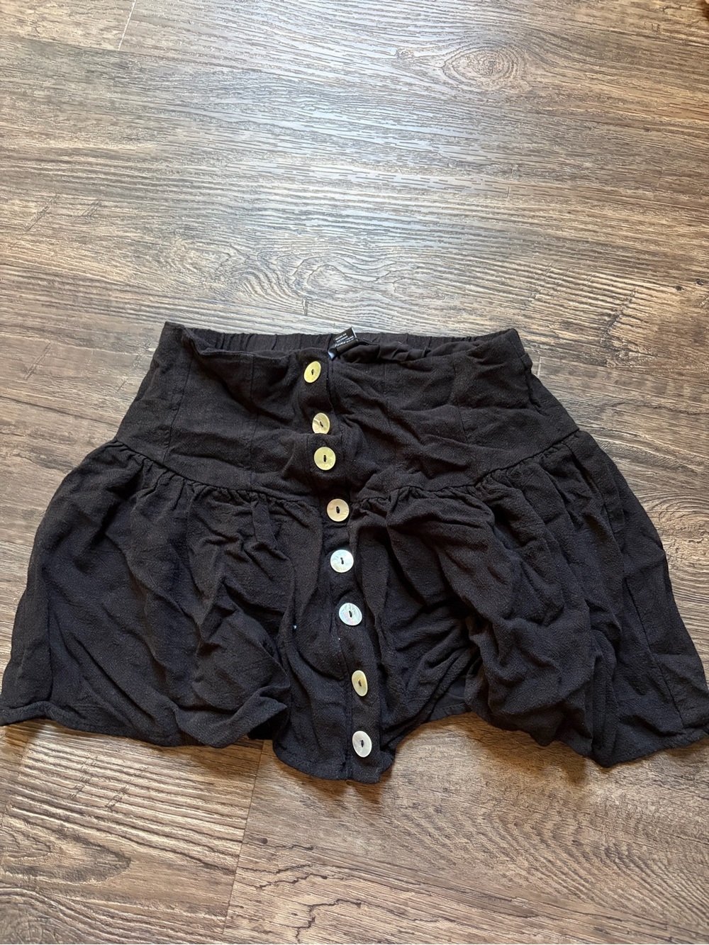 Forever 21 Black Button-Front Mini Skirt